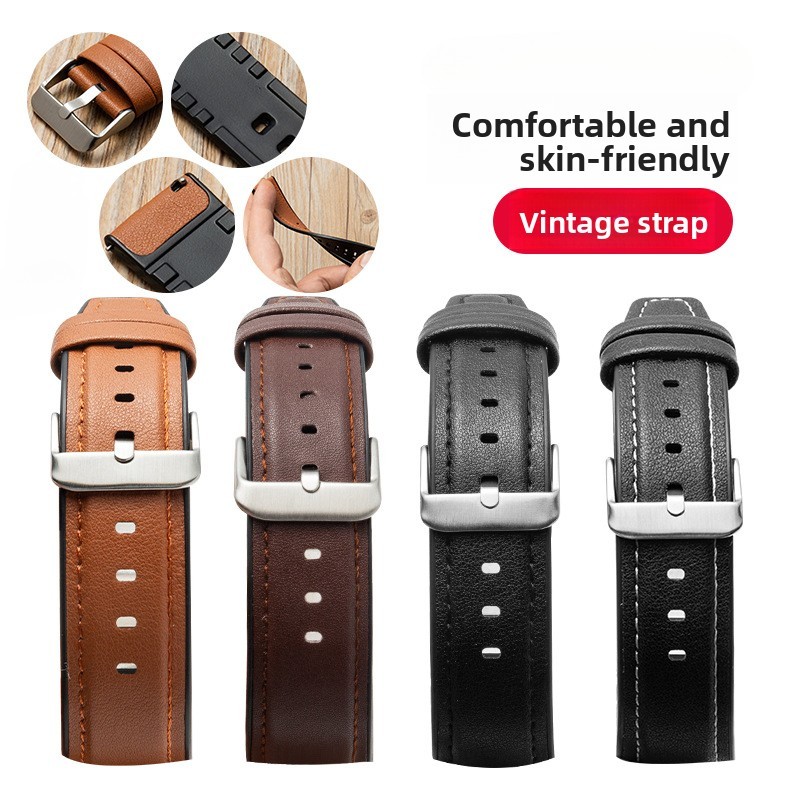 Silicone genuine Leather Watch Strap Waterproof Wristband 10 12 14 16 18 20 22mm