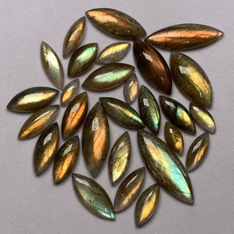 AAAA Quality Labradorite Marquise Shape Multi Flashy Fair Cabochon 4X10-10X30 MM