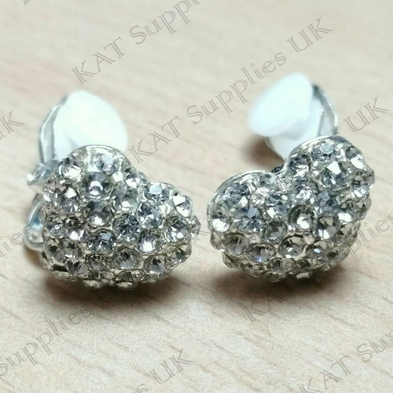 CLIP ON Earrings Womens Non Pierced Dangle Vintage Silver Gold Rhinestone Stud