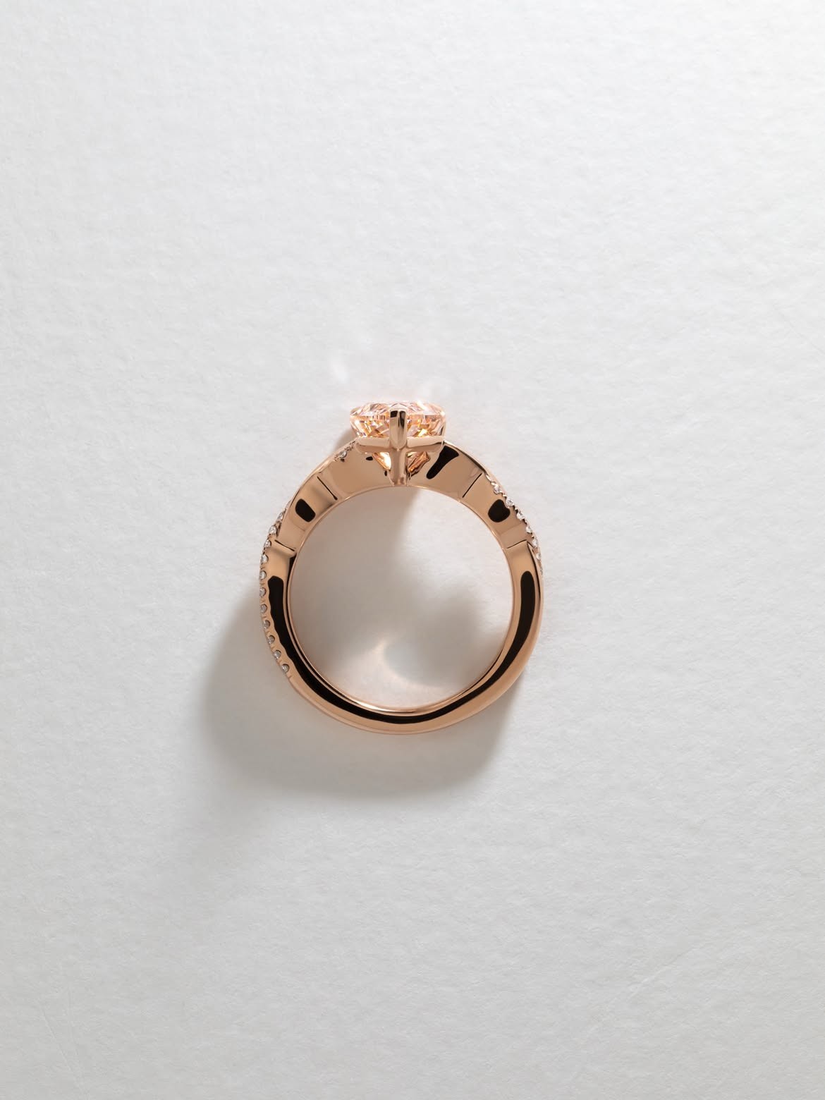 1.20Ct Pear Cut Natural Morganite Diamond Wedding Ring 14K Rose Gold Size 7 8 9