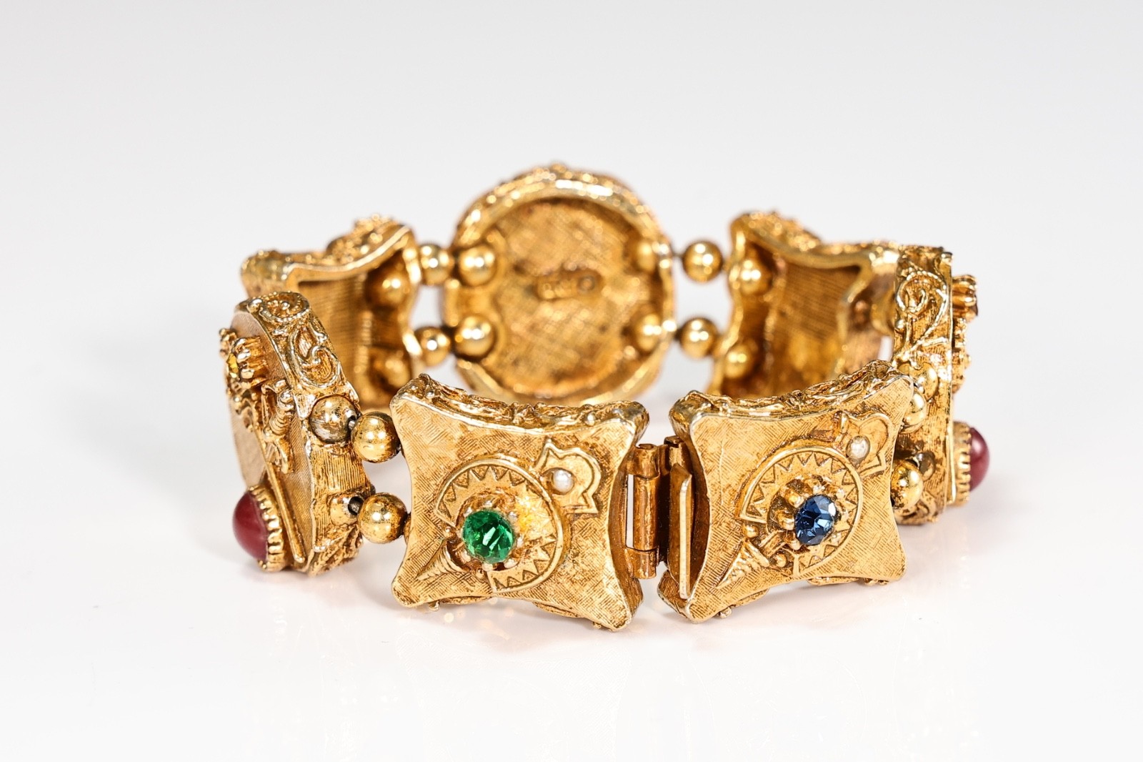 Vintage Arthur Pepper Signed ART Victorian Revival Slider Charm Bracelet