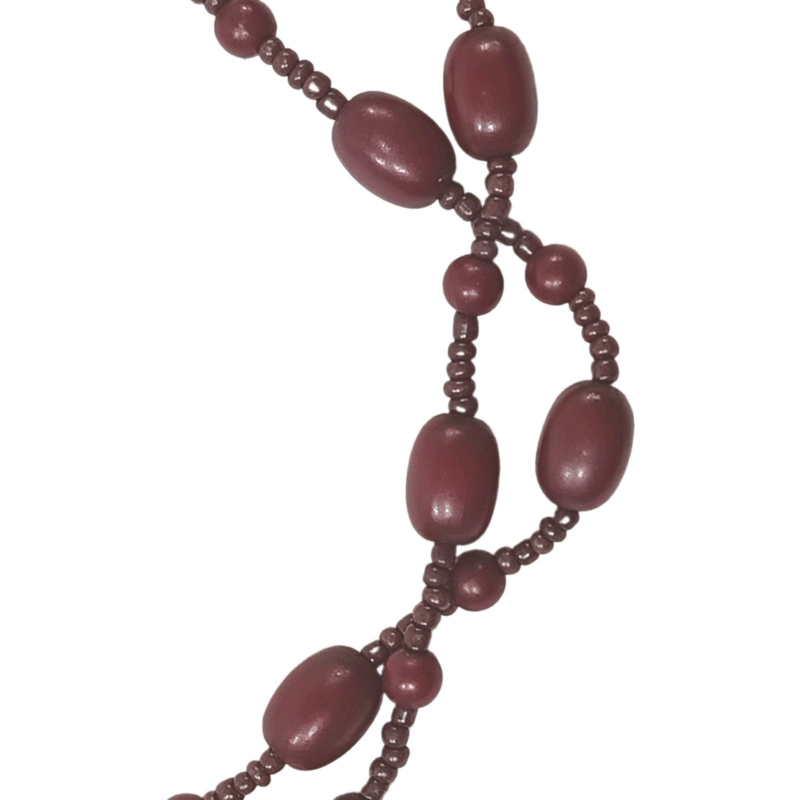 Vintage Bohemian Fashion Necklace Lot – Red Beaded & Lightweight Aluminum 3piece