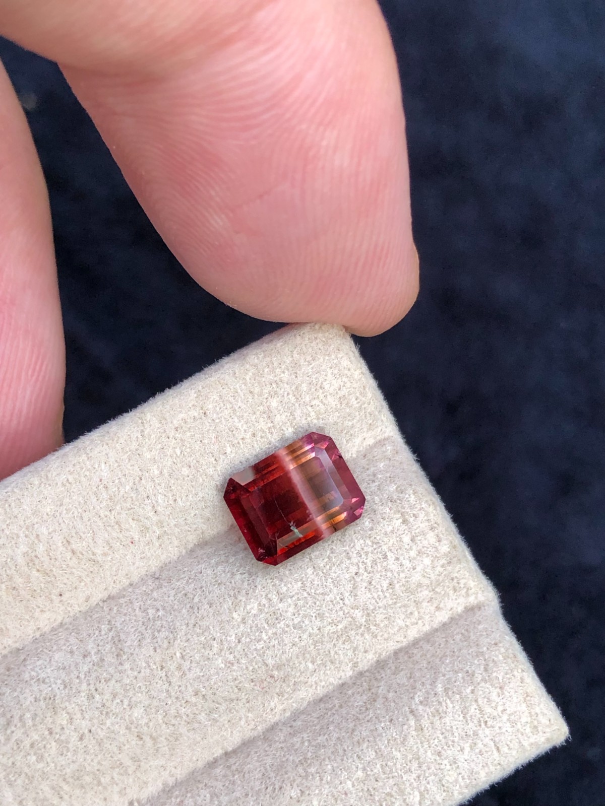 Emerald Cut Quad Color Natural Tourmaline Gemstone: 1.8 Carats
