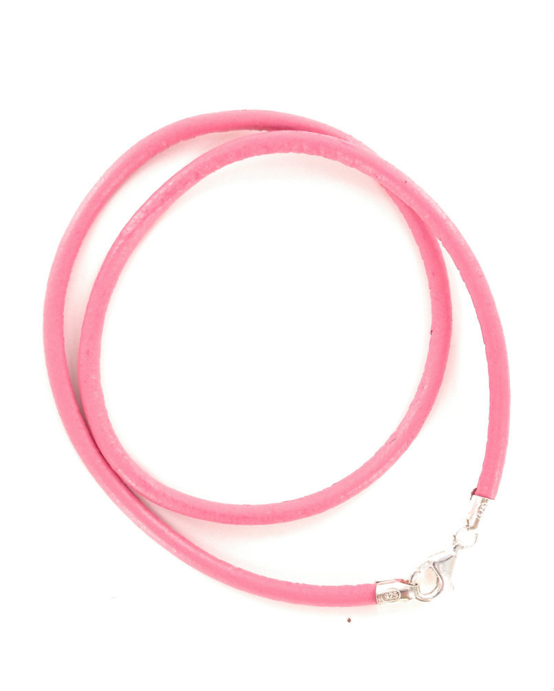 3mm Genuine Leather Necklace Cord with Sterling Silver Clasp 14 – 24 inches