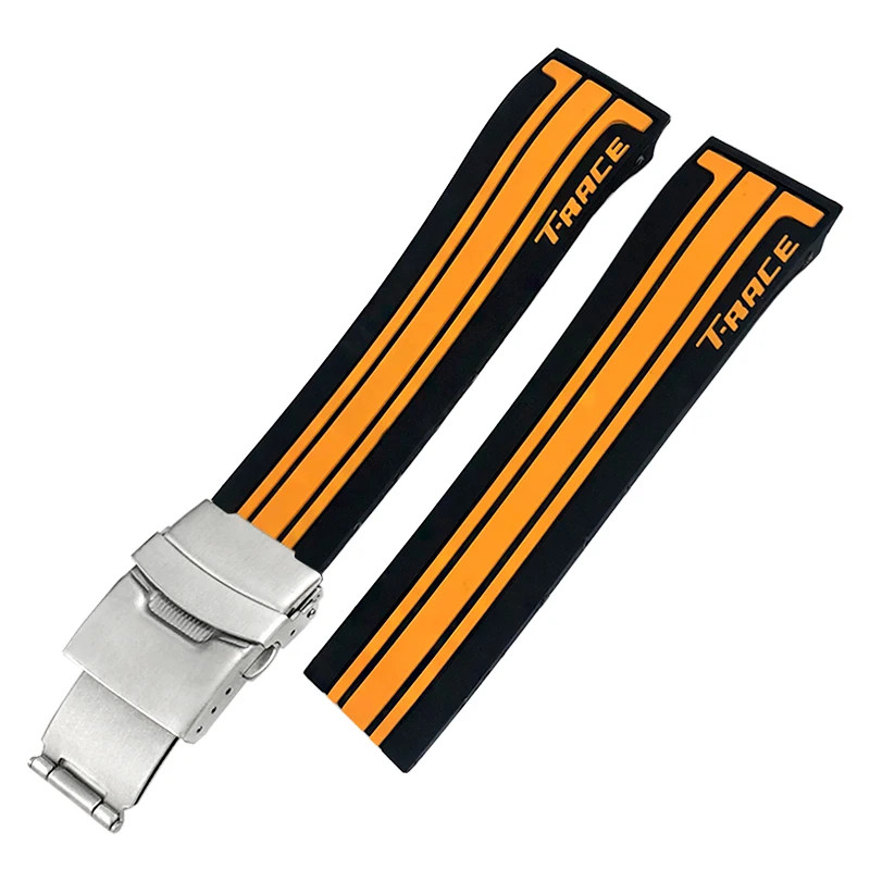 17 21mm Rubber Watchband Strap for Tissot T-RACE T048-417A Bracelet