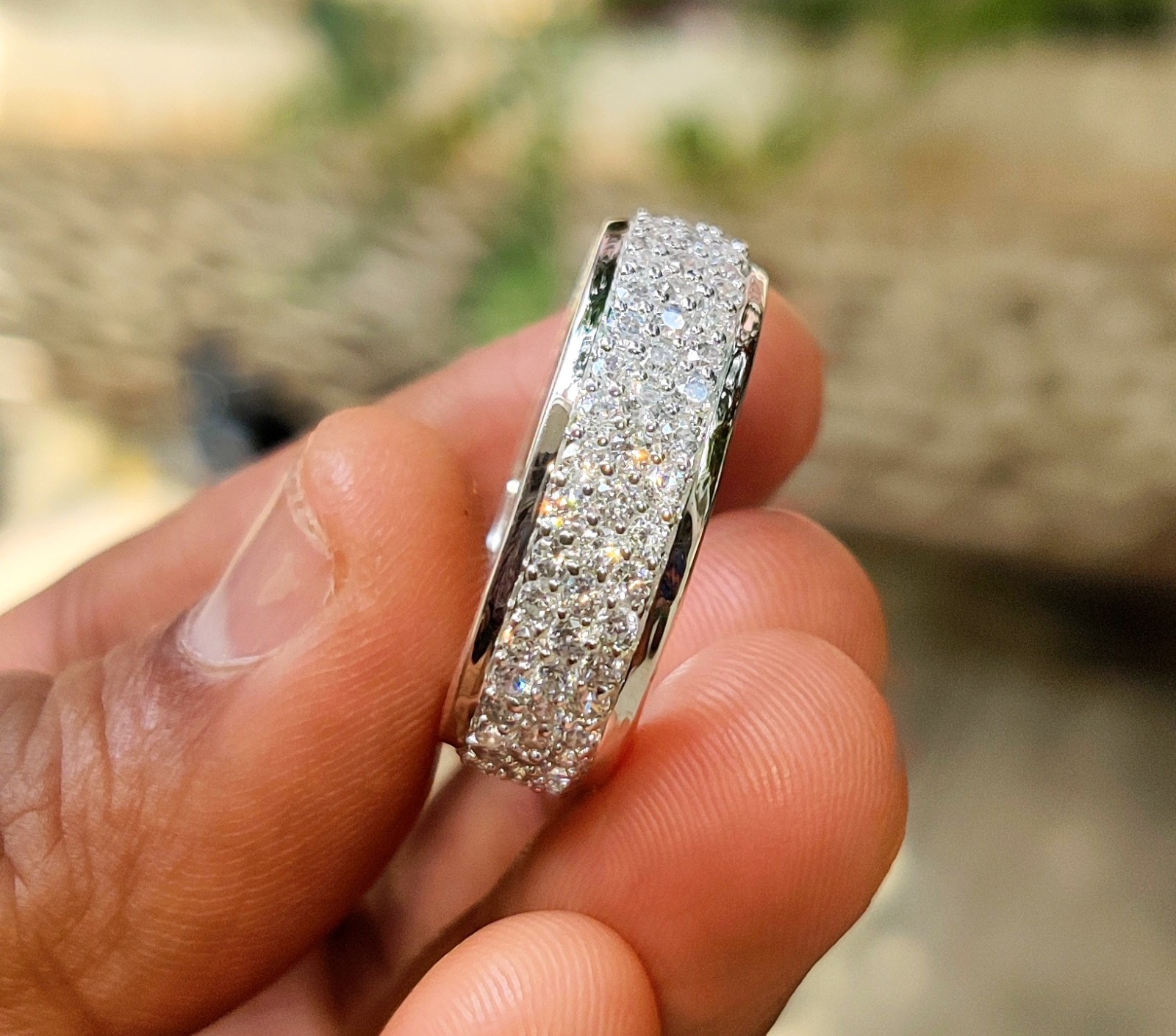 2Ct Round Lab-Created Diamond Cluster Wedding Band Ring 14K White Gold Plated