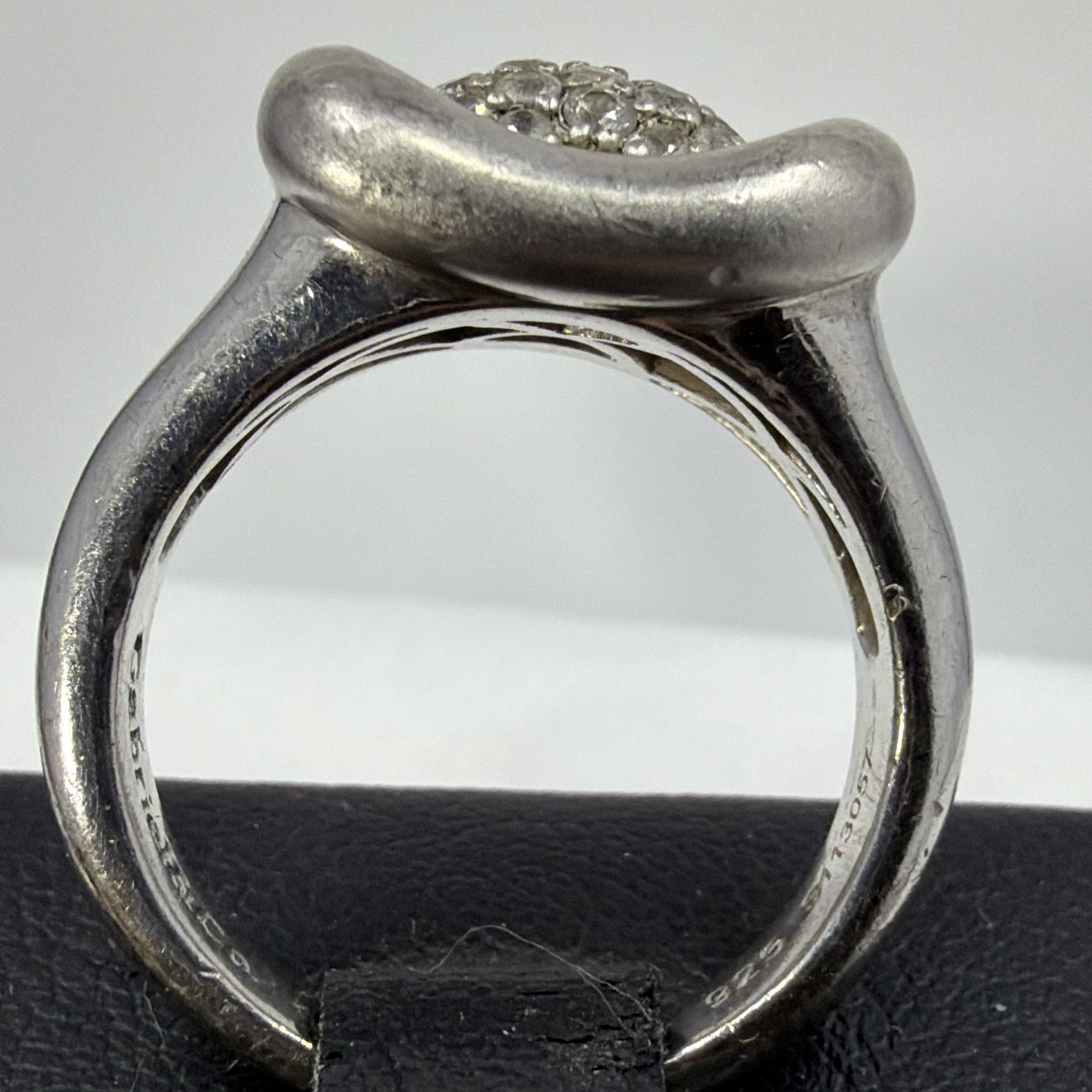 Gabriel & Co Sterling Silver White Sapphire Pave Cushion Ring Size 7