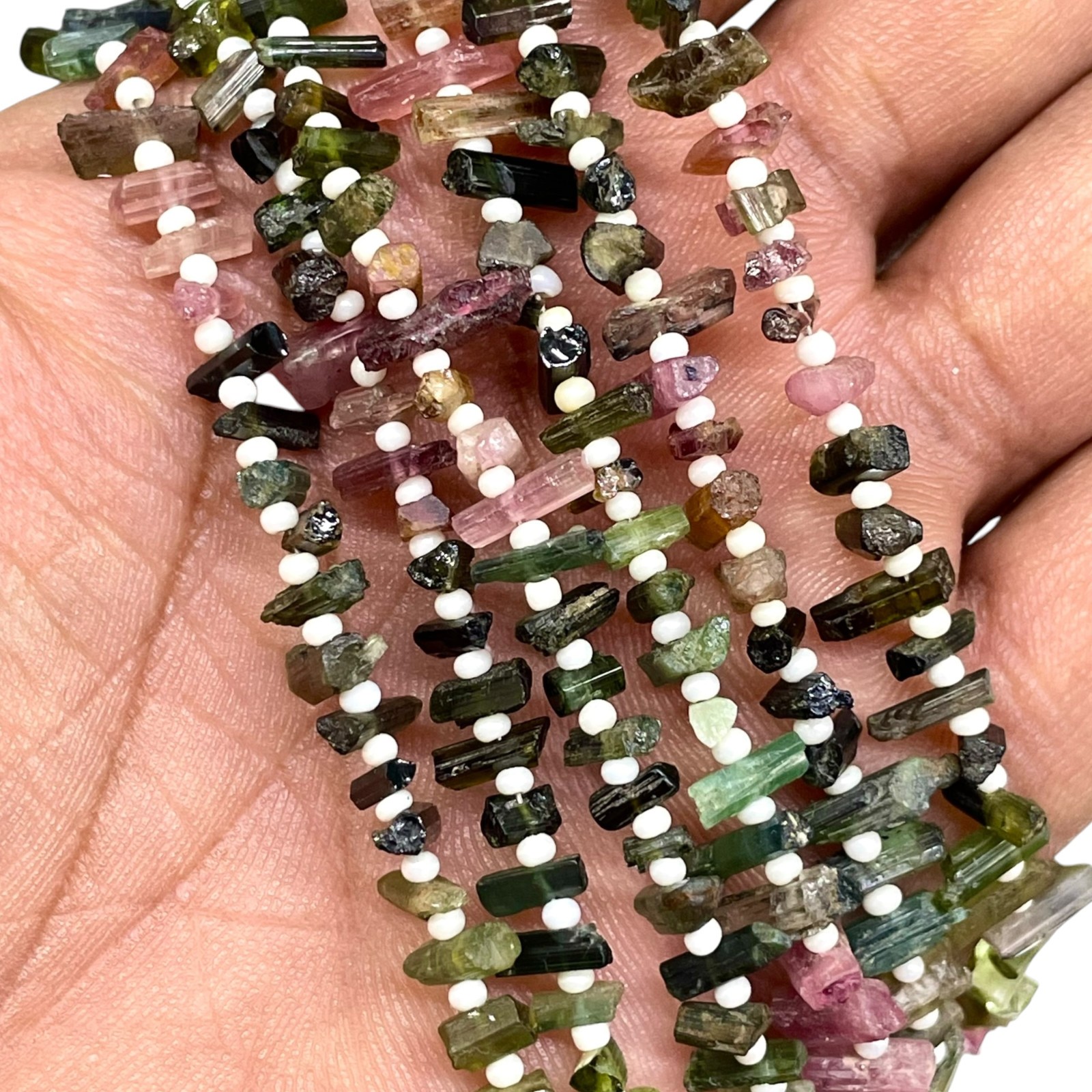 Natural Mozambique Tourmaline 4-8mm Multi Color Rough Stick Loose Gemstones