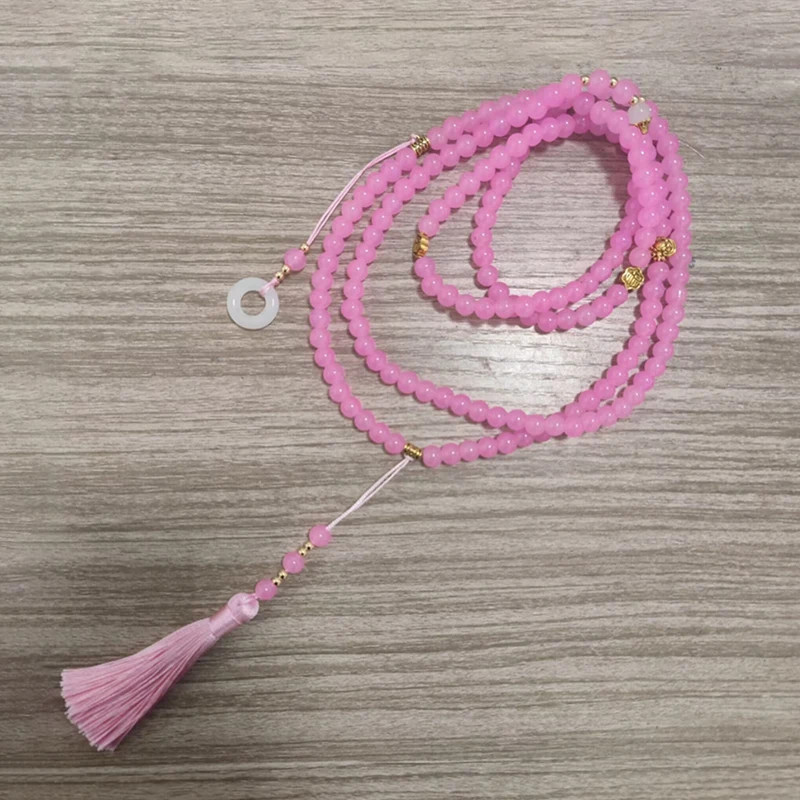 Retro Ethnic Style Necklace Chinese Style Beaded Tassel Choker Natural Stone Pra