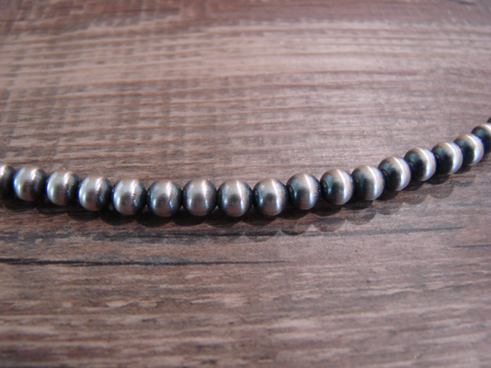 Native American Sterling Silver 30″ Navajo Pearl Necklace by I. John