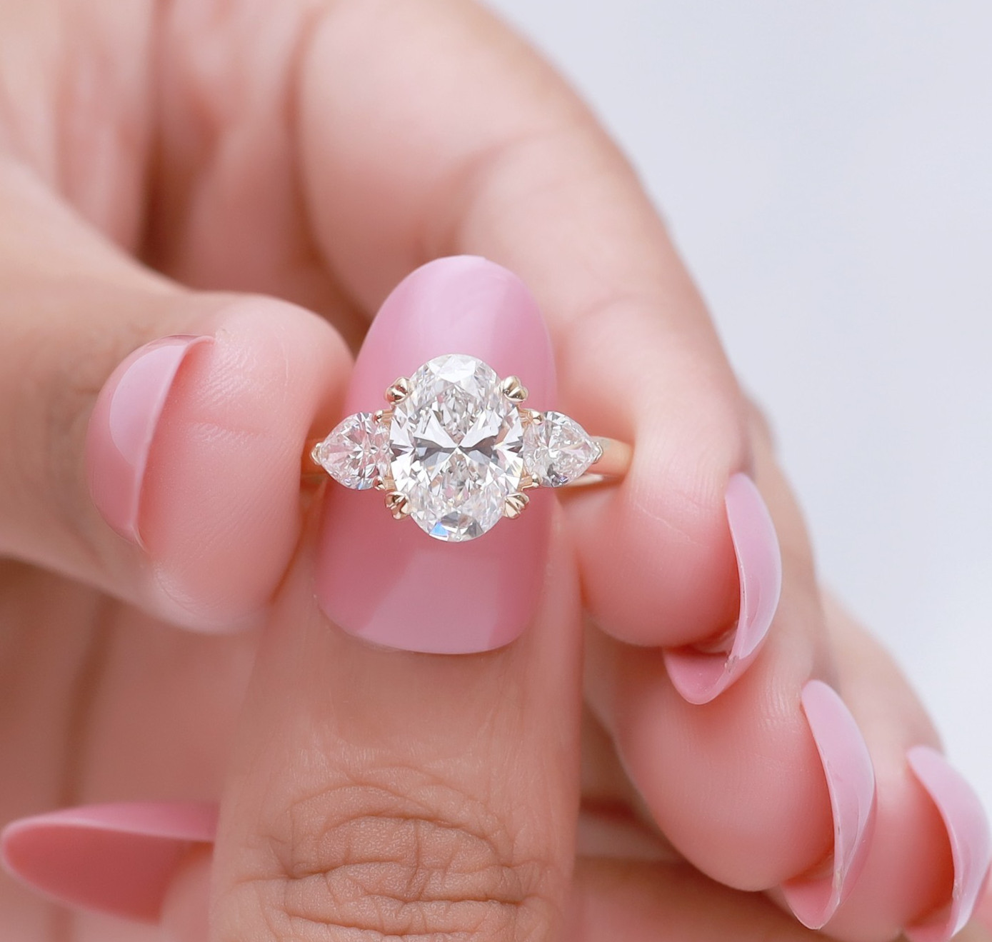 2.40Ct Oval Cut Lab Grown/CVD Diamond Solitaire Engagement Ring 14K Yellow Gold