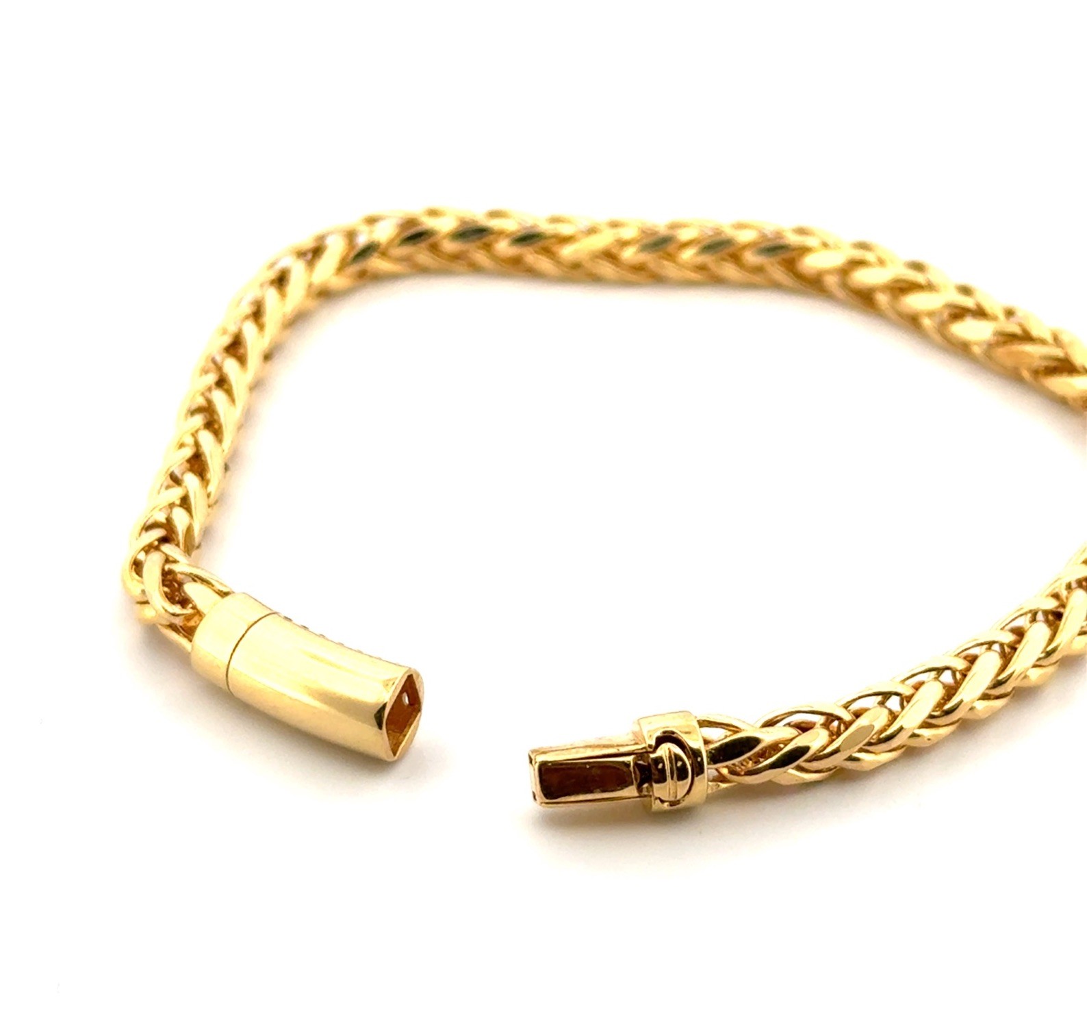 6” Women’s 18k Yellow Gold Franco Foxtail Link Bracelet Made in Japan 6.85g