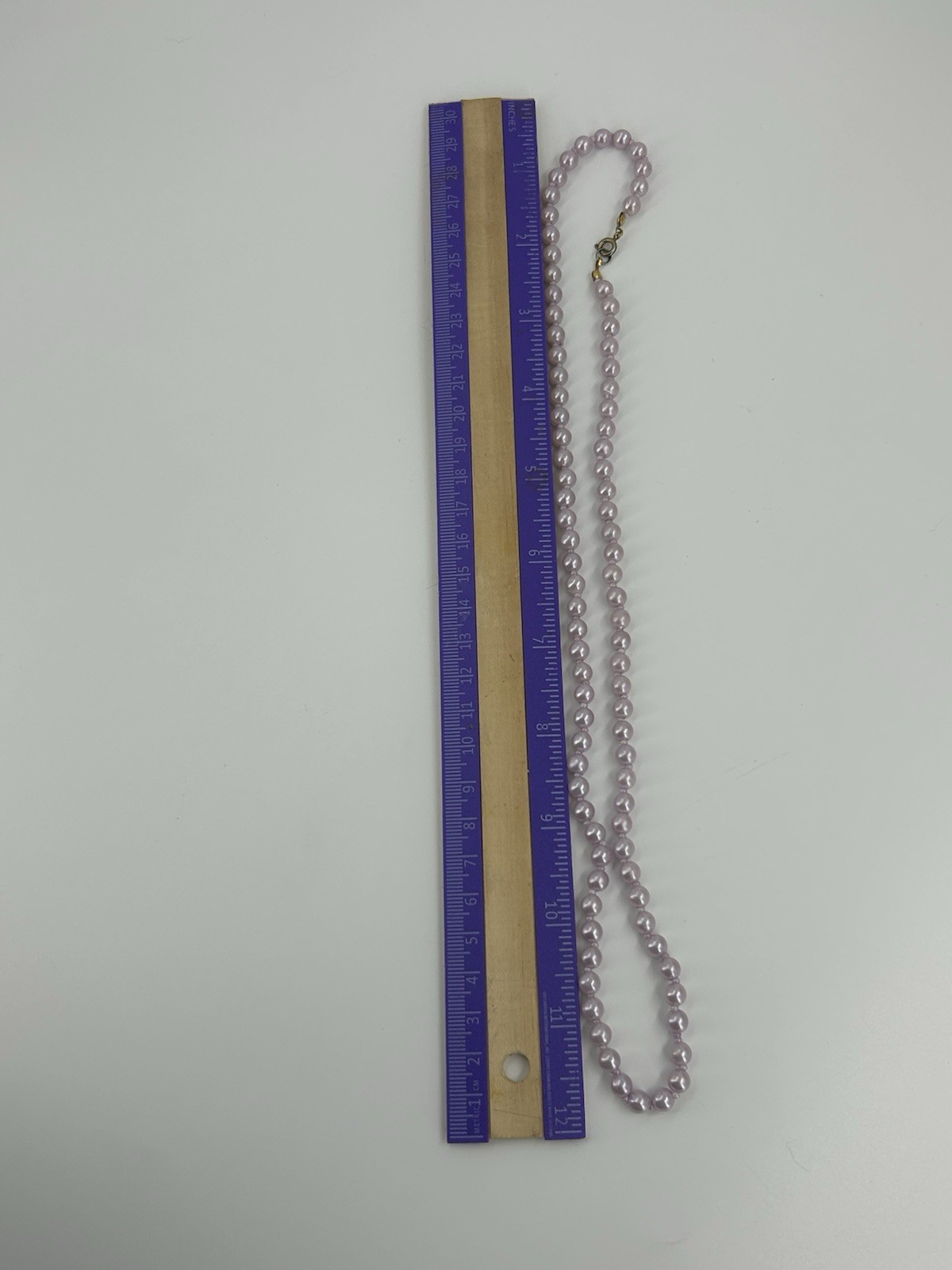 Vintage light Purple Lavander Small Faux Pearl Bead Necklace Womens 23 Inch