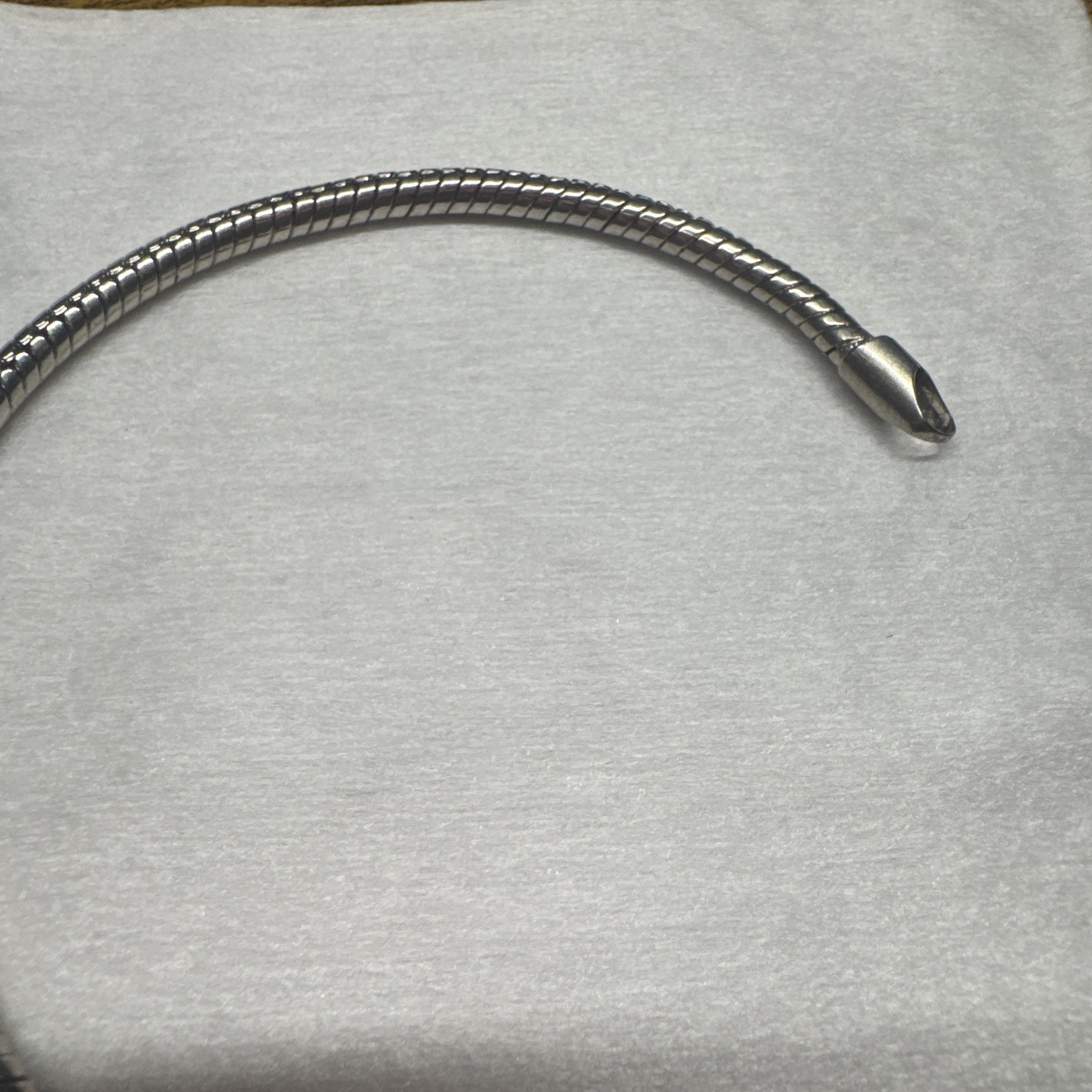 SUPER NICE 925 SILVER PLATED SNAKE CHAIN BRACELET 3MM APPROX. 8 ” LONG