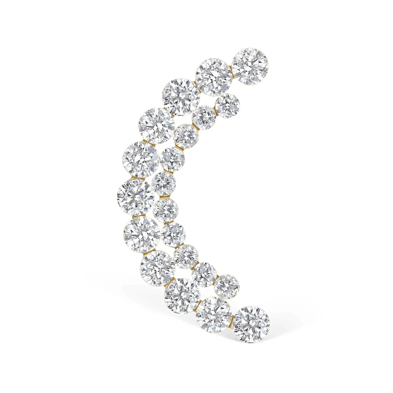 Crescent Moissanite Curve Helix Cartilage Stud 925 Sterling Silver
