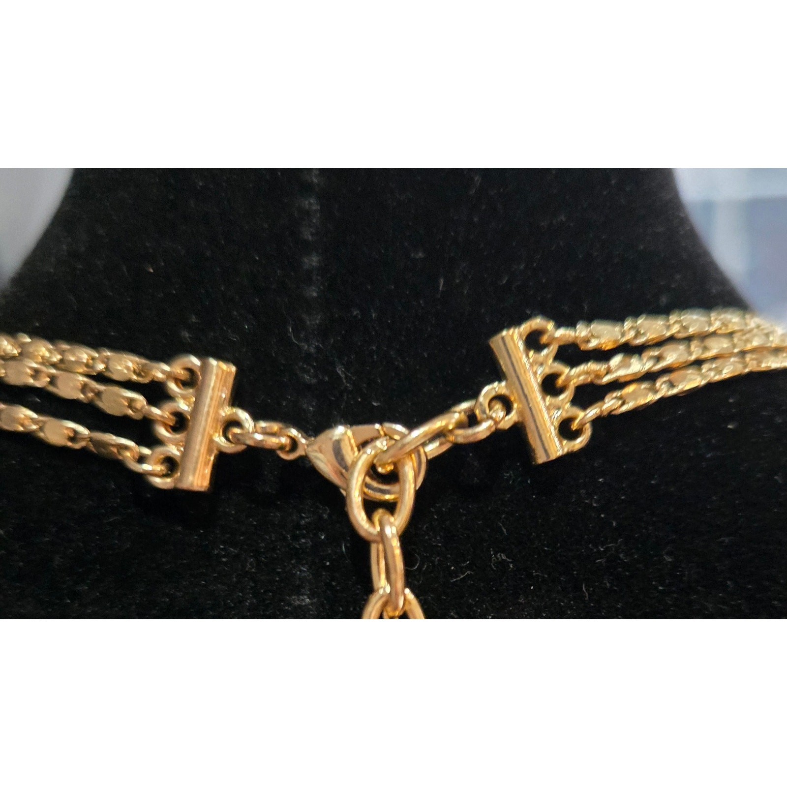 Sugarfix by BaubleBar gold tone triple layer lariat Y necklace
