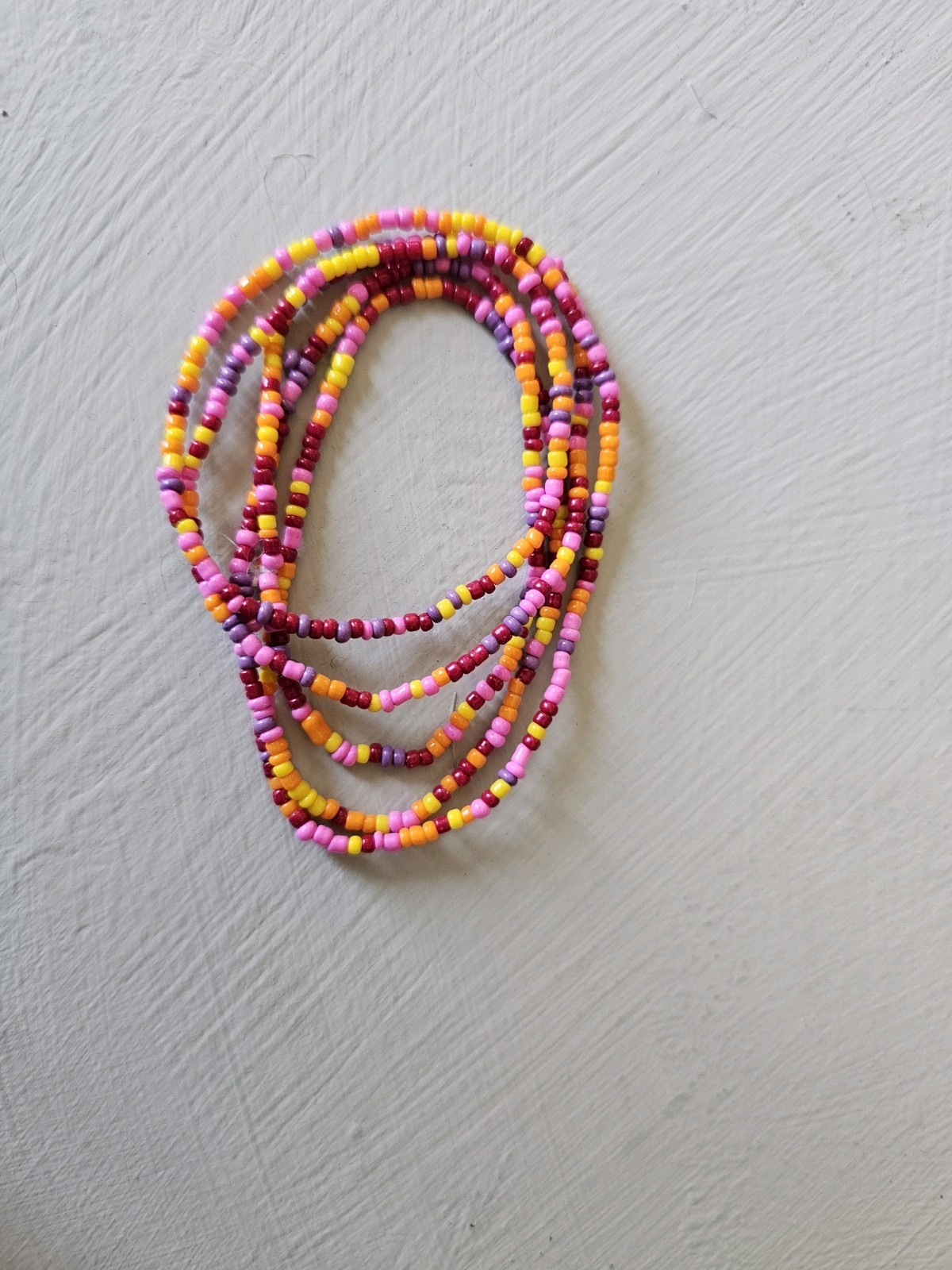 Handmade Seed Bead Stretch Bracelet /Necklace. Wrap 4 To 5 Times Boho Bouquet