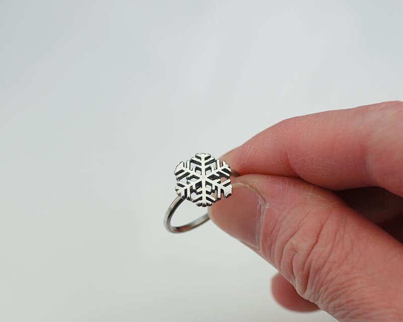 Sterling Silver Snowflake Ring Handmade Custom Sizes Available Solid .925