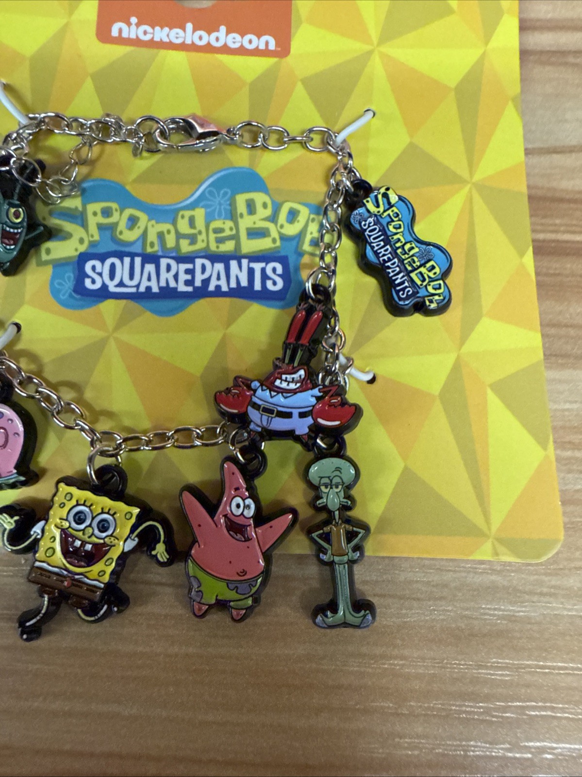 Nickelodeon SpongeBob Character Charm Bracelet Squidward Patrick Sandy Gary NEW