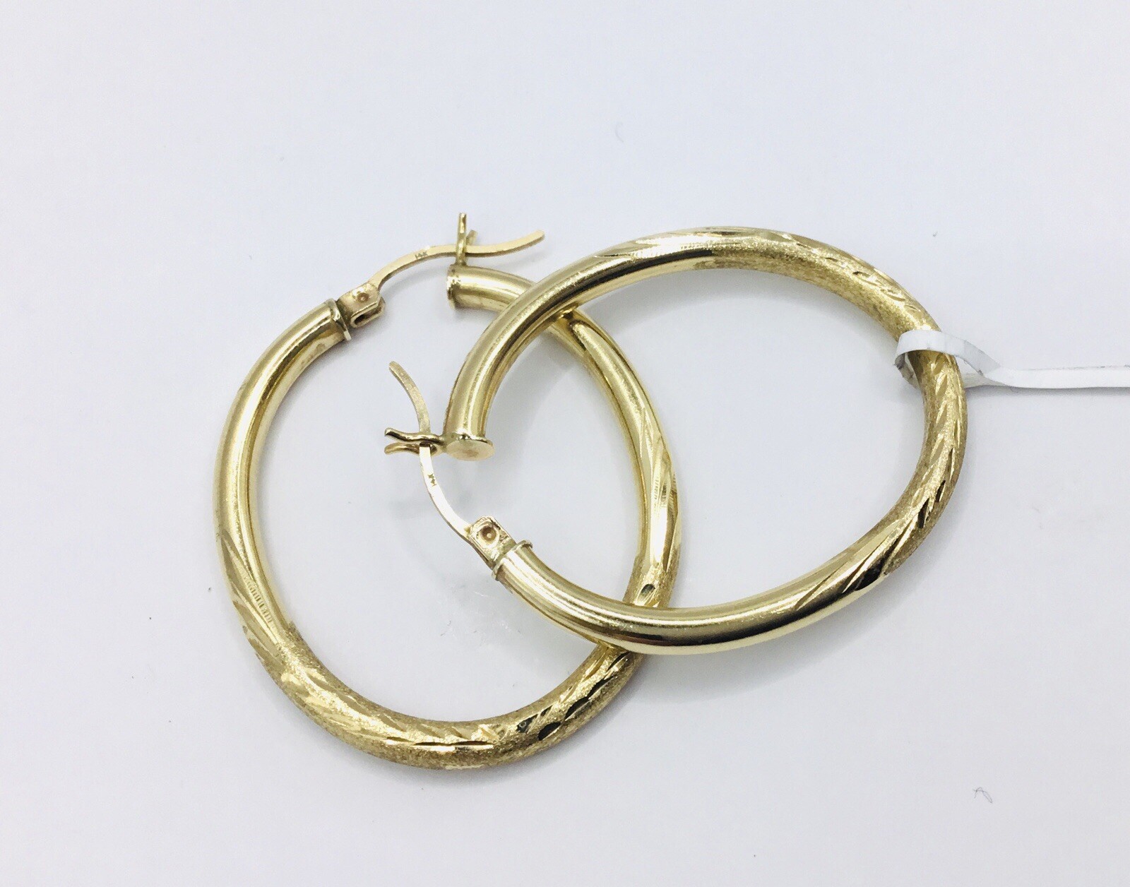 Solid 14k Yellow Gold Hoop Earrings – 2.7g, 3.6cm