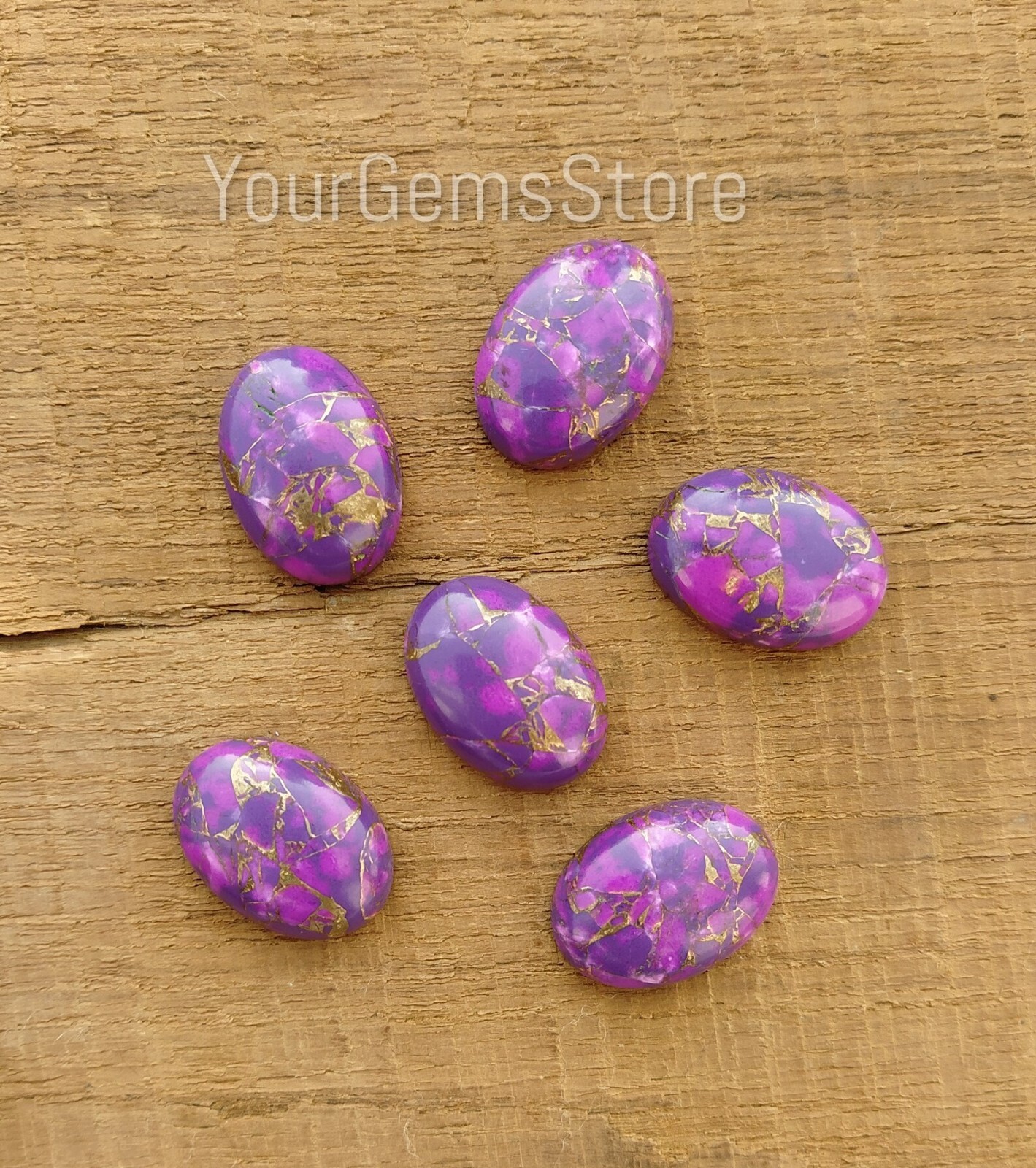 Natural Purple Copper Turquoise Oval Gemstone Available sizes 3x5mm to 20x30mm