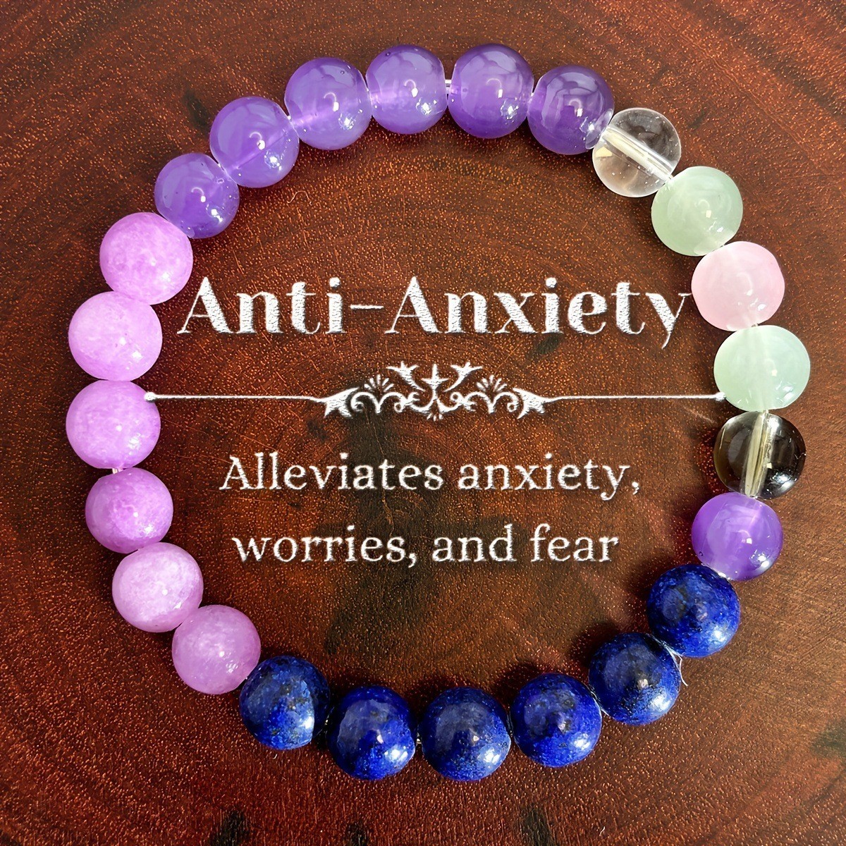 Natural Stone Beaded Bracelet Anxiety Relief Spiritual Protection Money Unisex