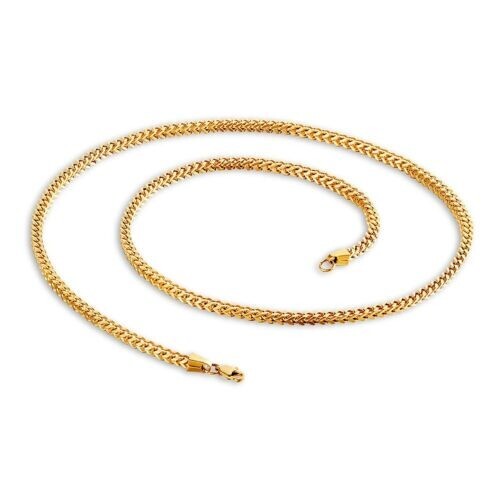 Men’s Fransco Box Chain 2mm to 6mm 16″ to 30″ Gold Plated Hip Hop Jewelry