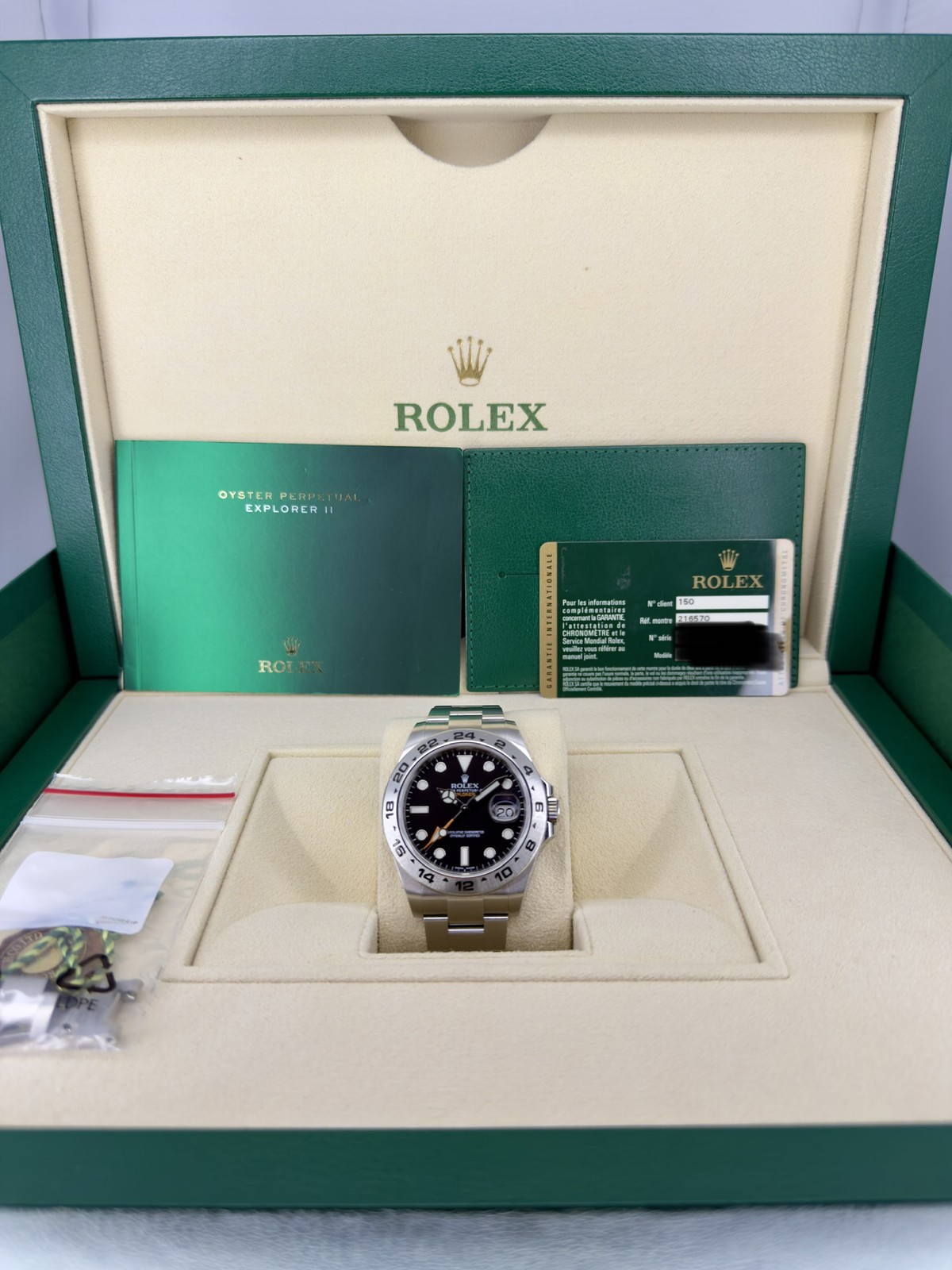 Rolex Explorer II Black Dial on Oyster 216570 Complete 2016