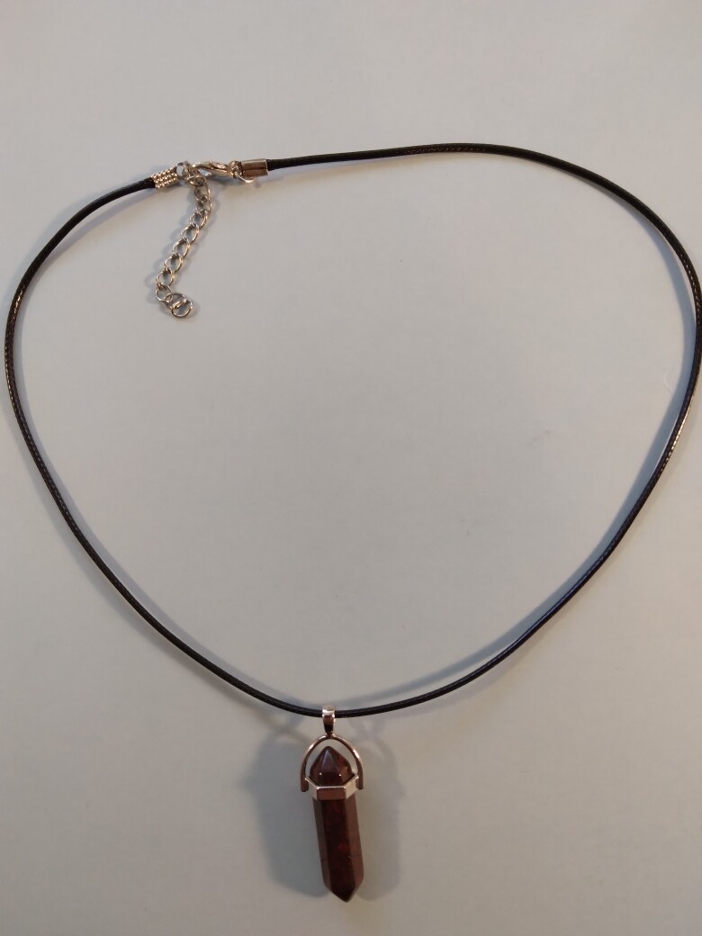 Red Gemstone on 17 1/2 – 19 1/2 inch Black Cord type necklace 249151