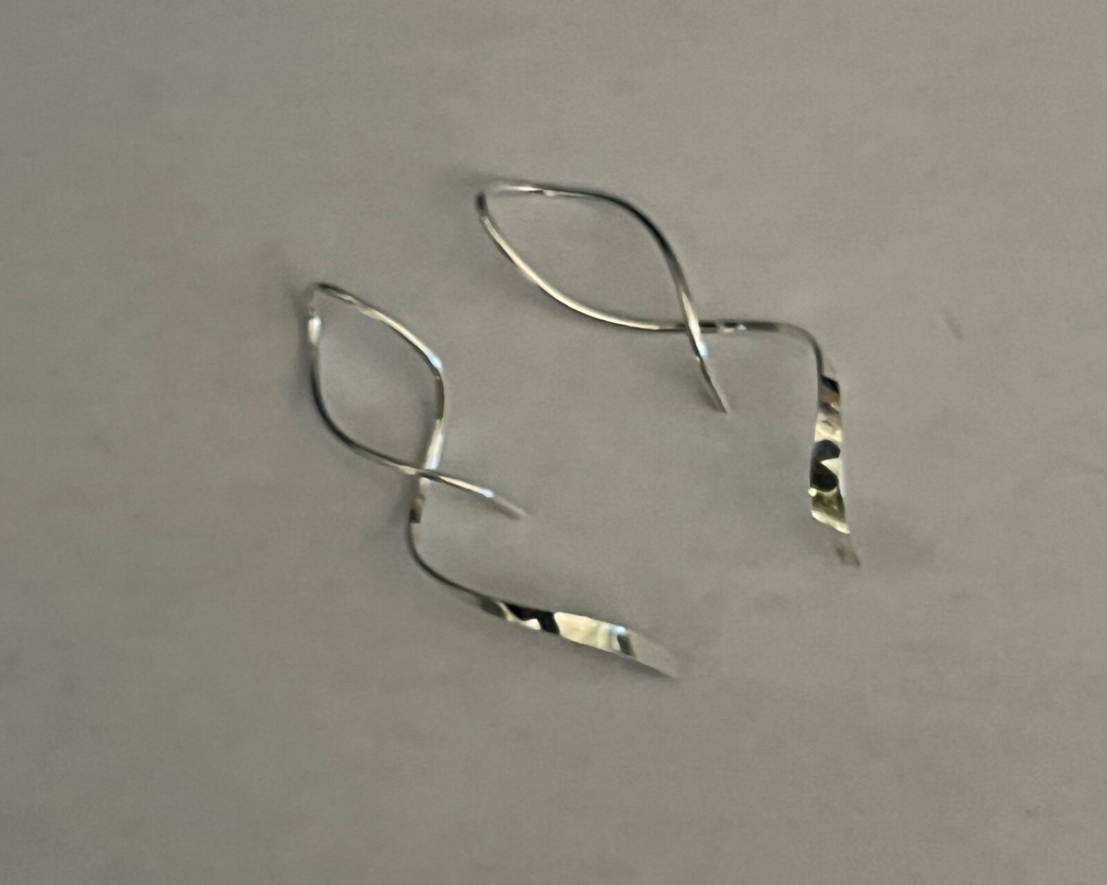Swirl Spiral Earrings titanium small size 1.5 inch