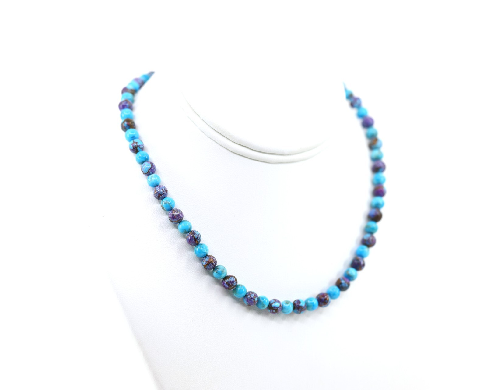 Mohave Purple & Blue Kingman Turquoise Necklace in Sterling Silver or Gold Fill