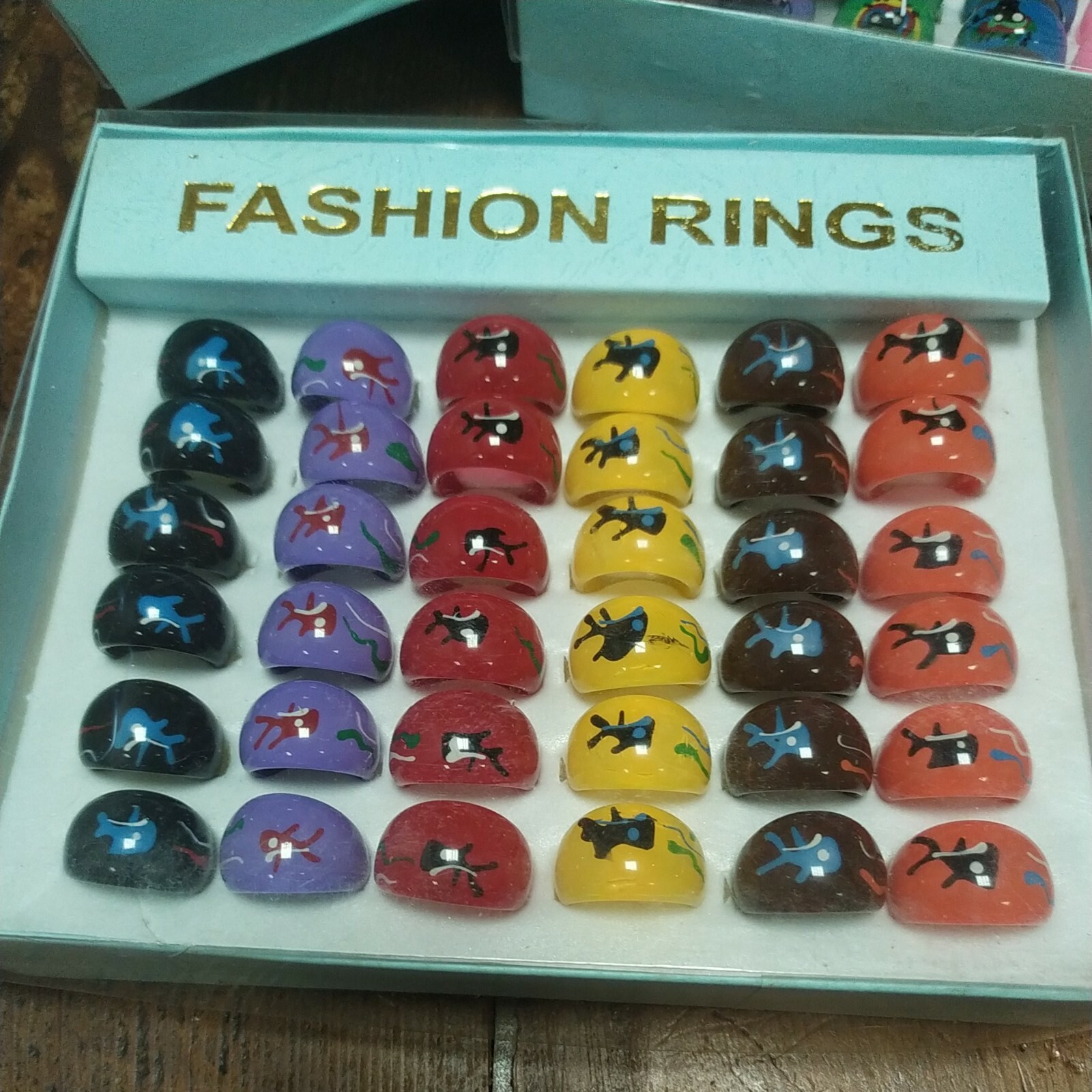 Lot of 432 Super Colorful Pop Art Resin Beach Rings – Various Sizes