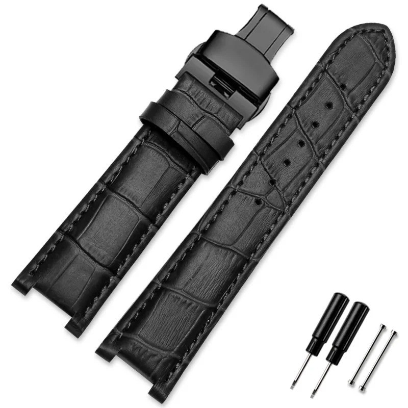 Genuine Leather Watch Strap Fit for Gc 22x13mm 20x11mm Notched Wristwatches Band