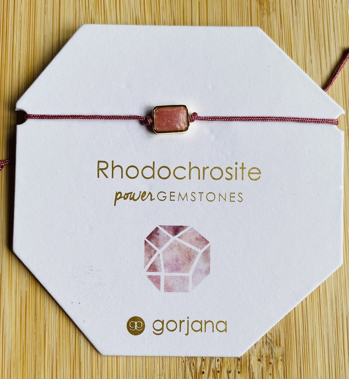 NEW Gorjana Power Gemstone One Size Bracelet Rhodochrosite Pink