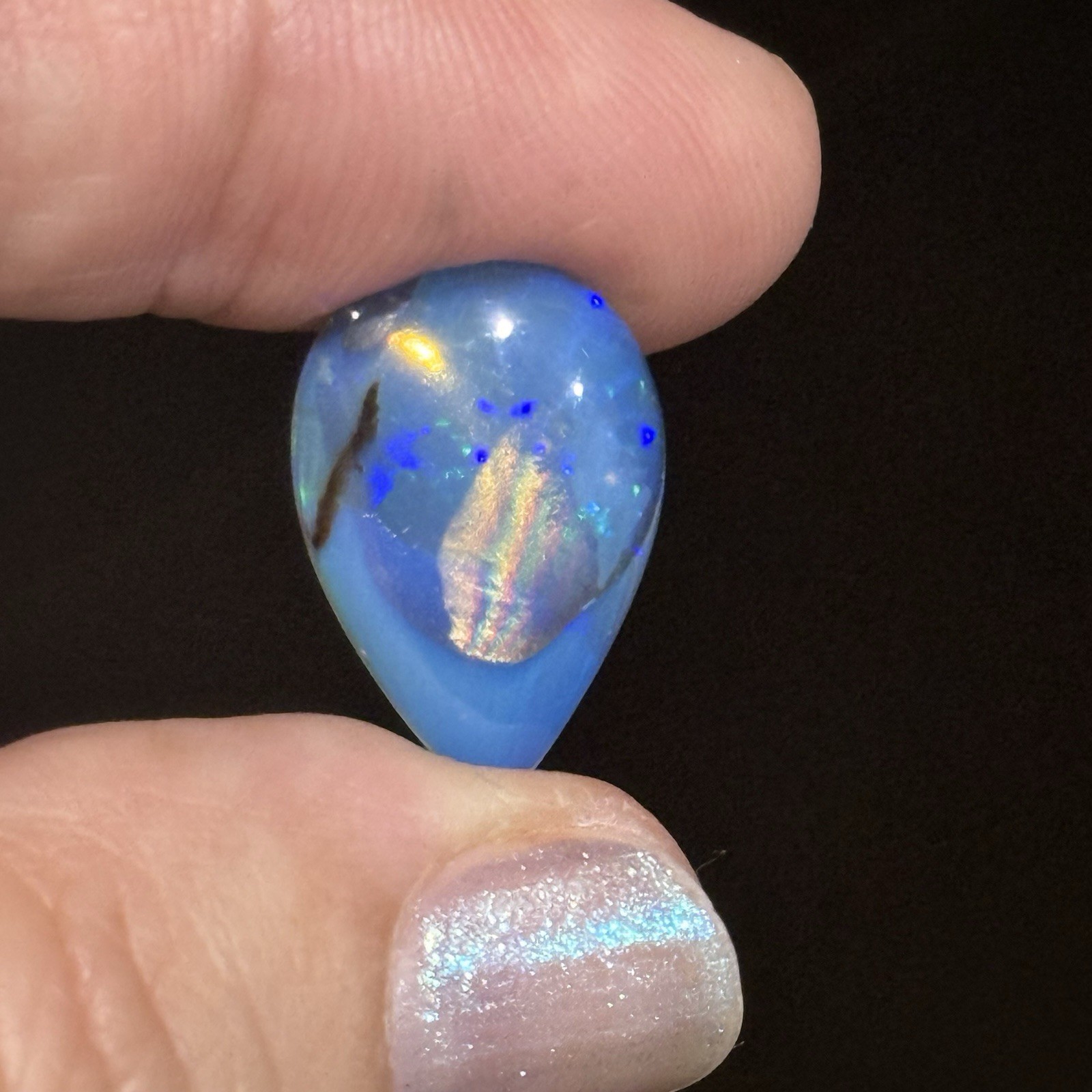 6.25ct 19×12.8×5.7mm Unique Ethiopian Welo Opal Pear Shaped Cabochon Gem