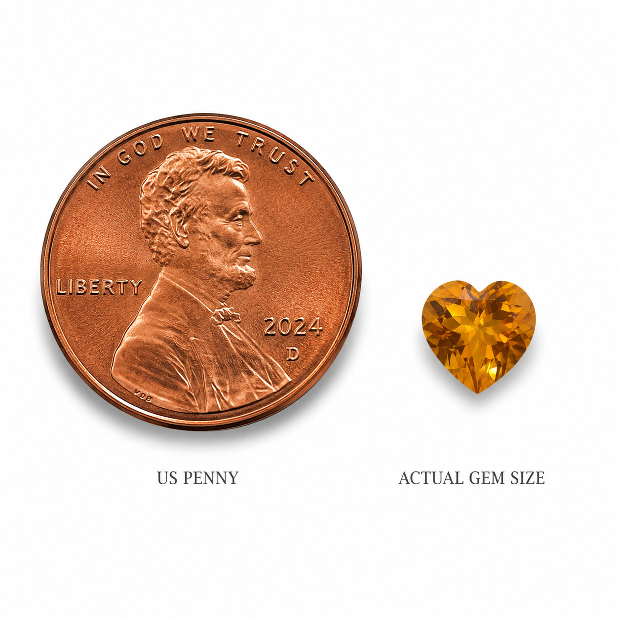 Natural Citrine 11 MM Heart Faceted Cut 4 Pcs Lot Yellow Gemstone 15.56 Cts.