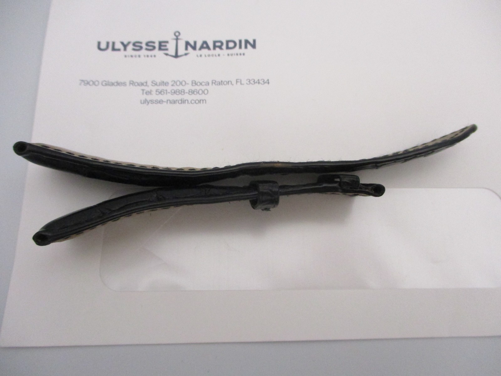 ULYSSE NARDIN Watch & Chronograph 21mm x 18mm Padded Black Strap Bands 125+85mm