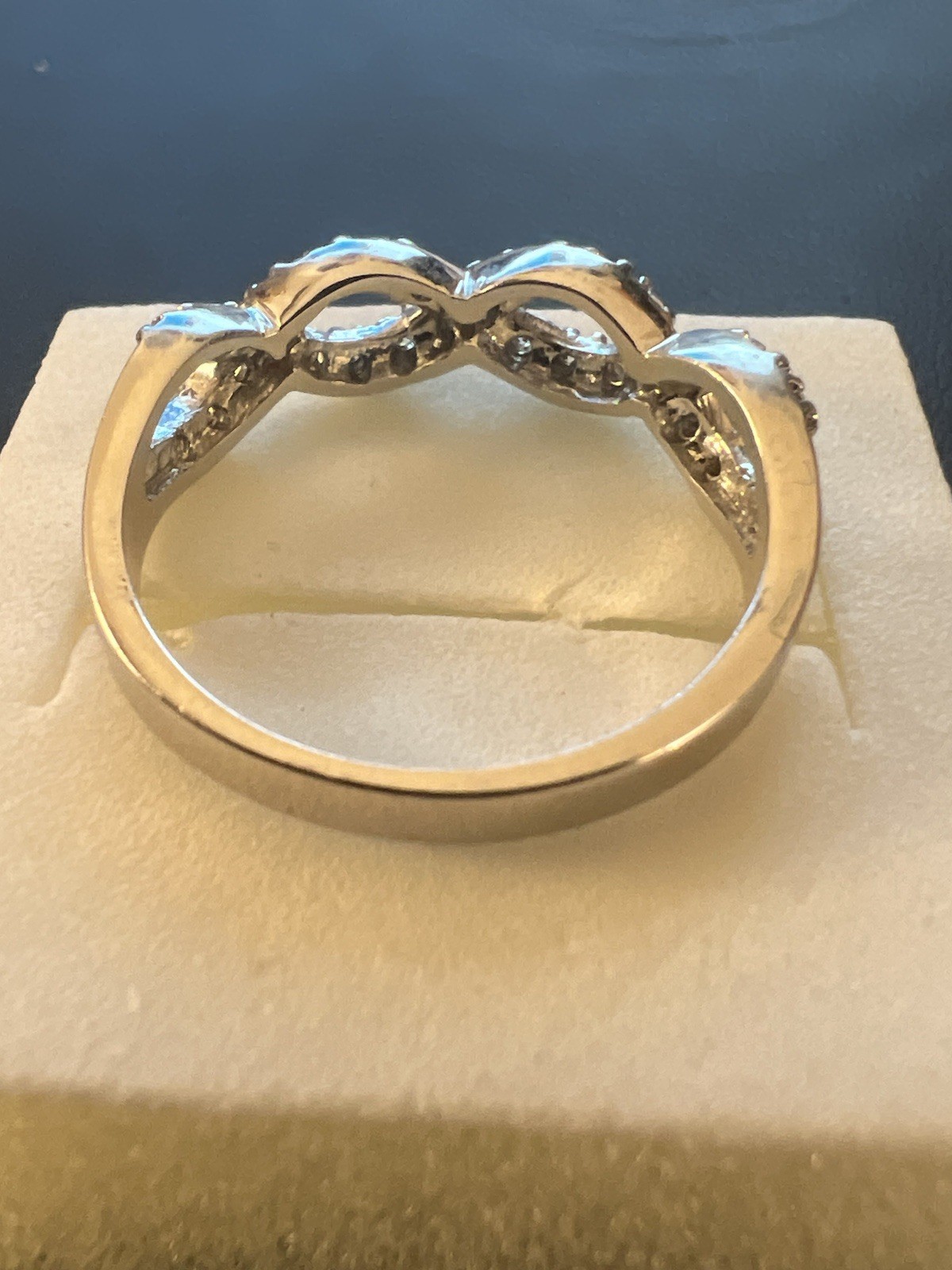 Infinity ♾️ Ring Size 9 Stamped 10kt White Gold Filled Cubic Zirconia Diamond