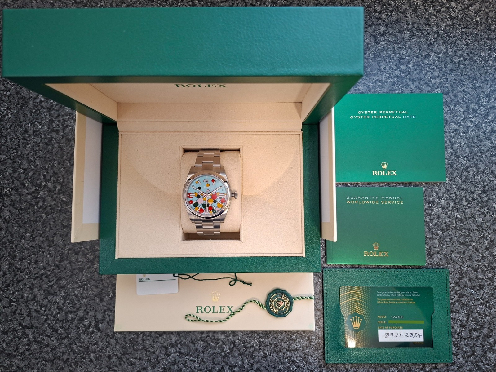 Rolex Genuine Oyster Perpetual 41 Celebration Dial Full Set in Stickers