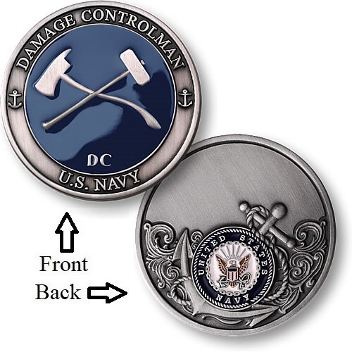 DC = Damage Controlman ~ Snipes ~ U.S. Navy Engineering Challenge Coins ~ Navy ~
