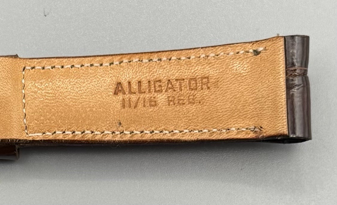 NOS 1950-60s Hamilton Custom Deluxe Alligator 11/16 R Watch Band & Signed Buckle