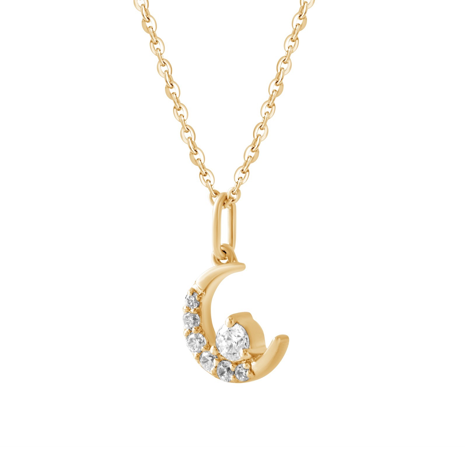 0.15 Ct Round Cut Lab Grown Diamond Women’s Pendant Chain 925 Sterling Silver