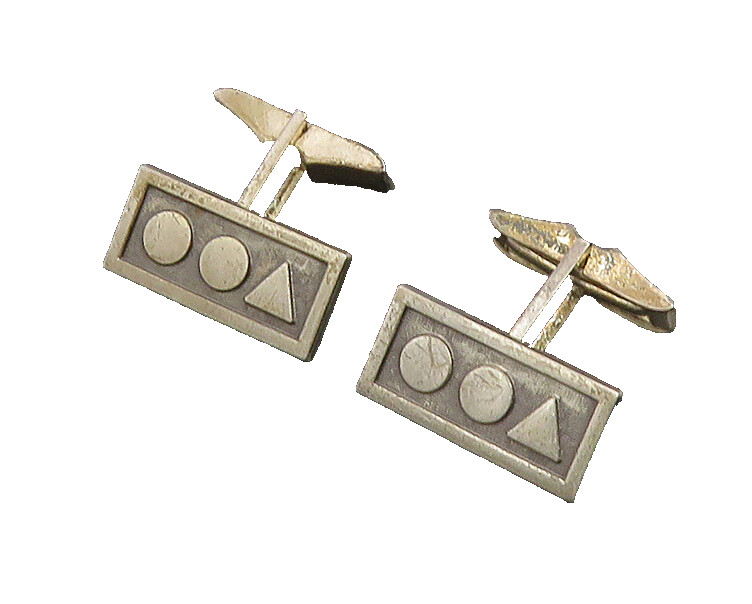 925 Sterling Silver Vintage Multi Shape Pattern Square Cufflinks TR3177