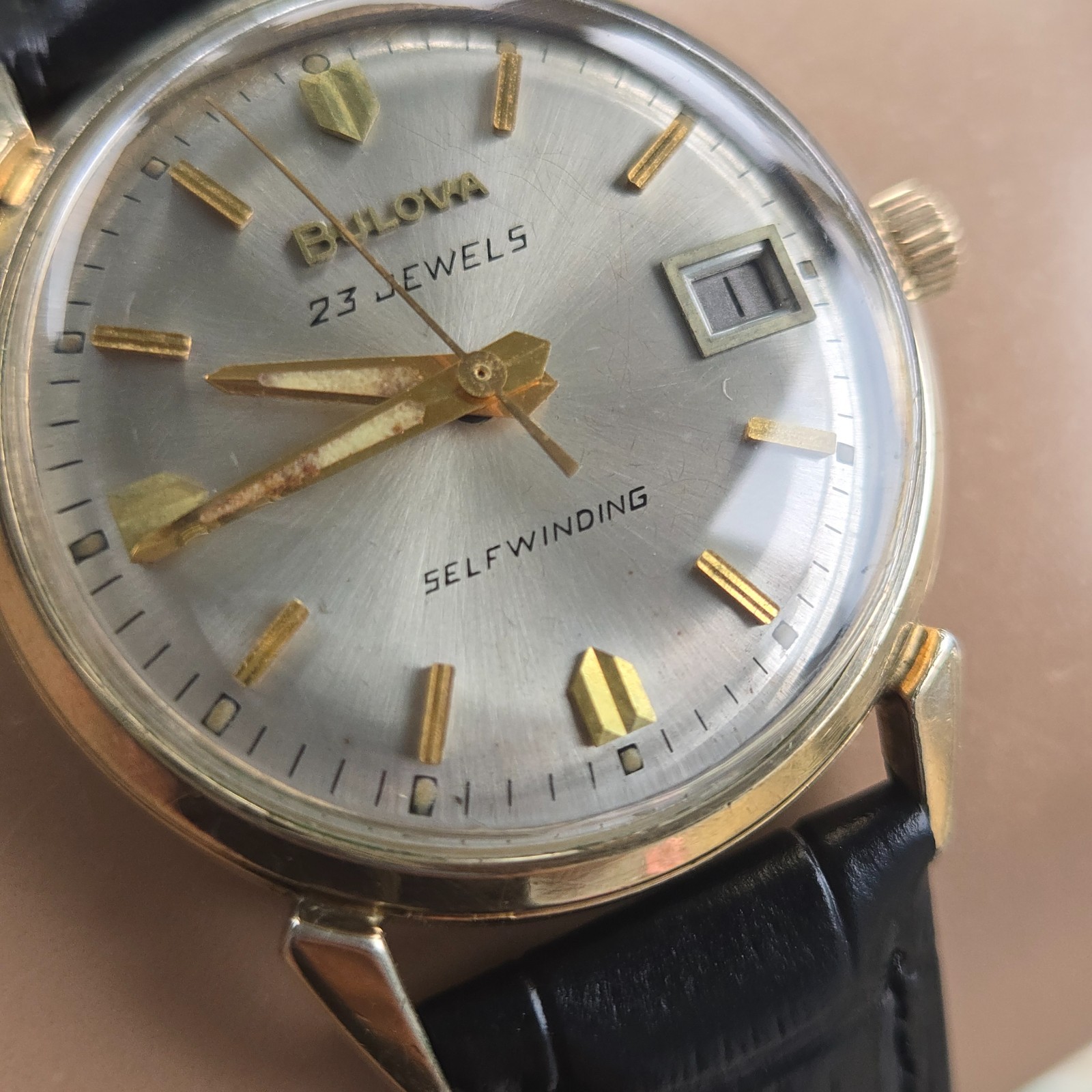 Vintage BULOVA Date King men’s automatic watch 10BPACD 23Jewels 10K RGP 1968