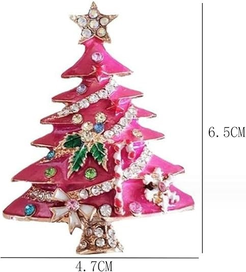 Broche arbol navidad rosa vintage pin sombrero brillante accesorio para mujer