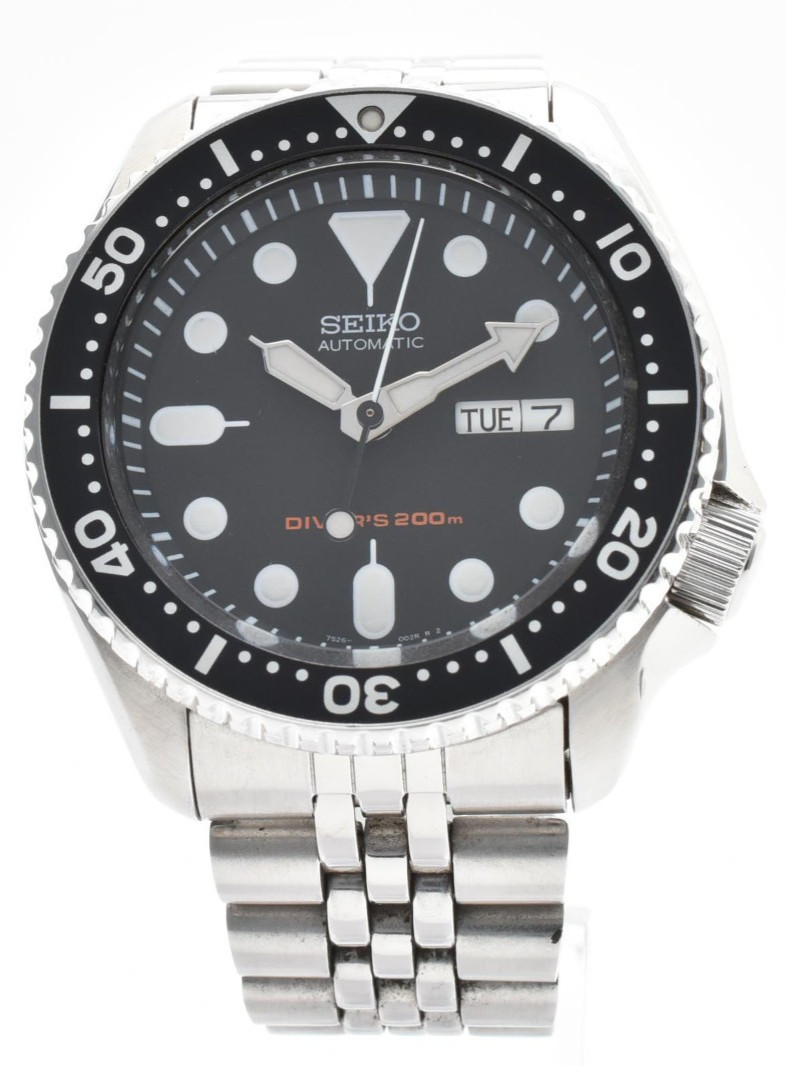 【Near MINT】 SEIKO 7S26-0020 SKX007 Black Diver’s Automatic Mens Watch From JAPAN