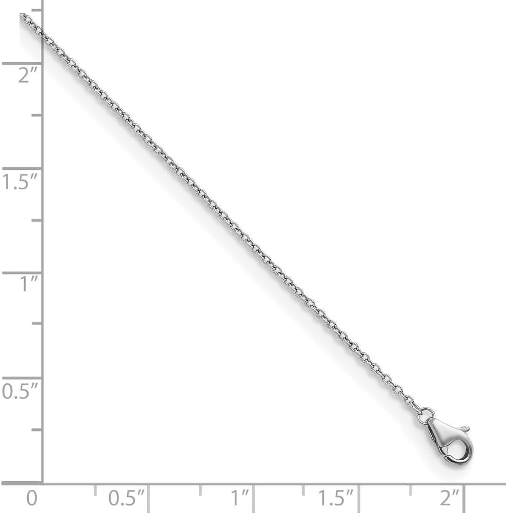 Platinum Polished Solid Cable Chain Necklace for Men, 16″ to 30