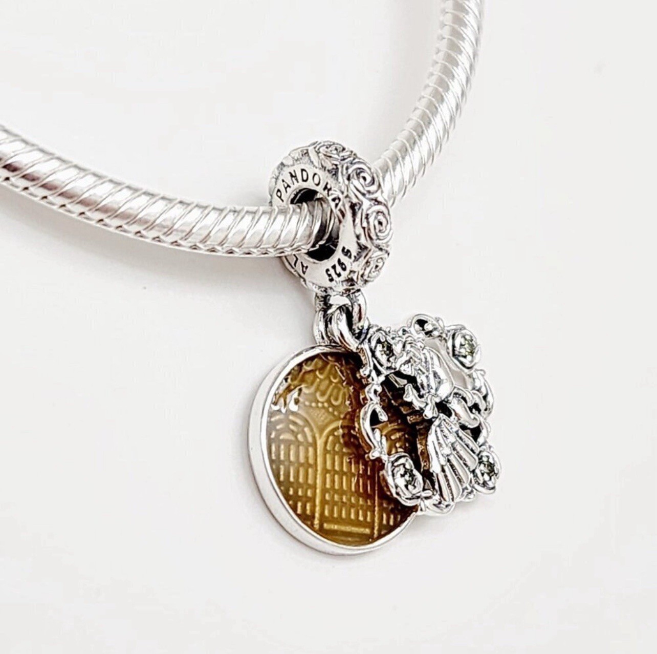 Genuine Pandora Disney Belle Beauty And The Beast Dancing Dangle Charm 799014C01