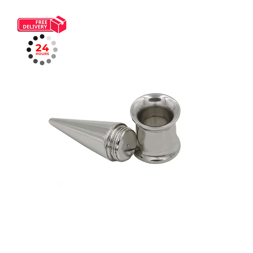 NewZenro Fashion Spike Ear 2 Stretching Tapers Plugs 316 Surgical 3mm, Black