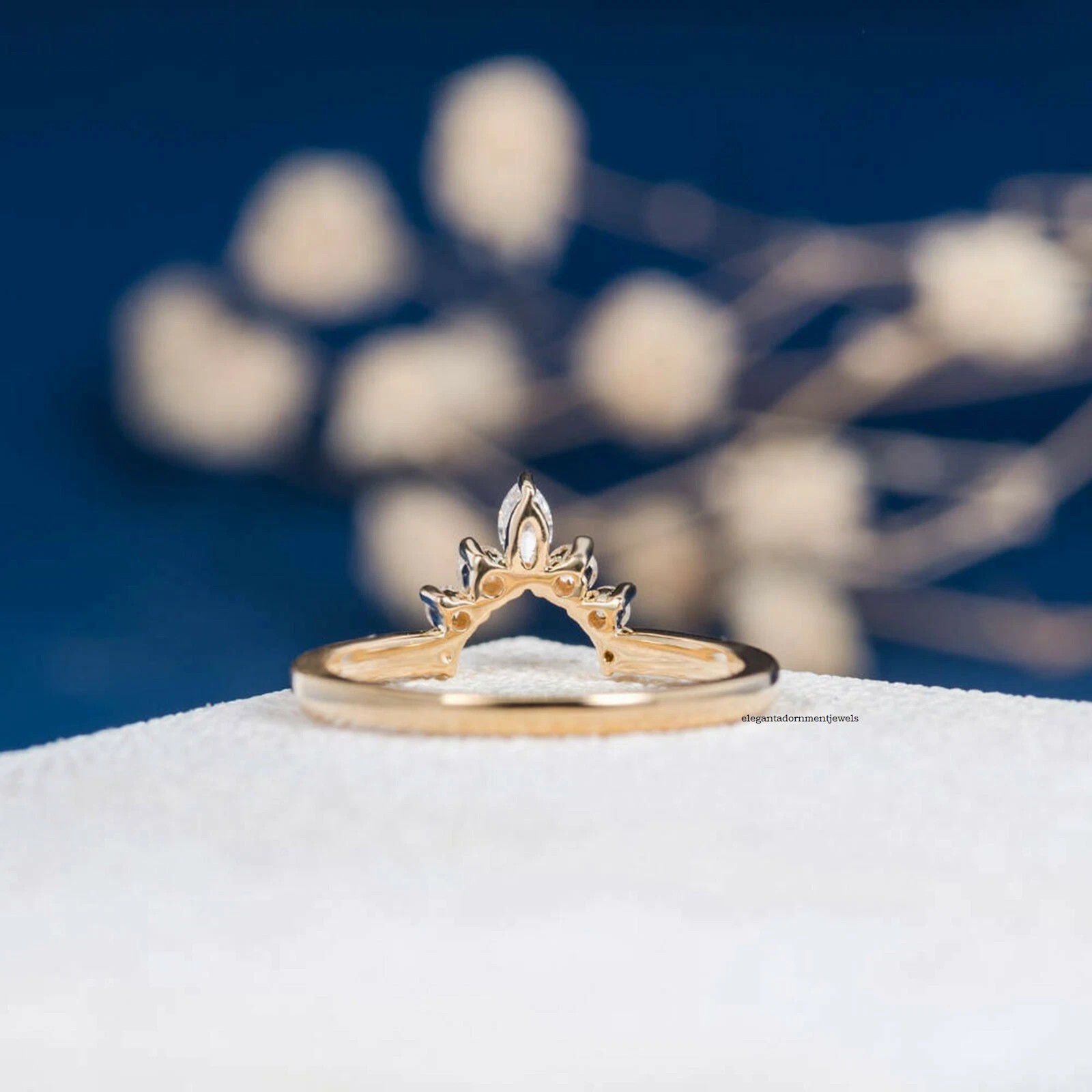 0.20Ct Marquise Lab-Created Diamond Eternity Wedding Ring 14K Yellow Gold Plated